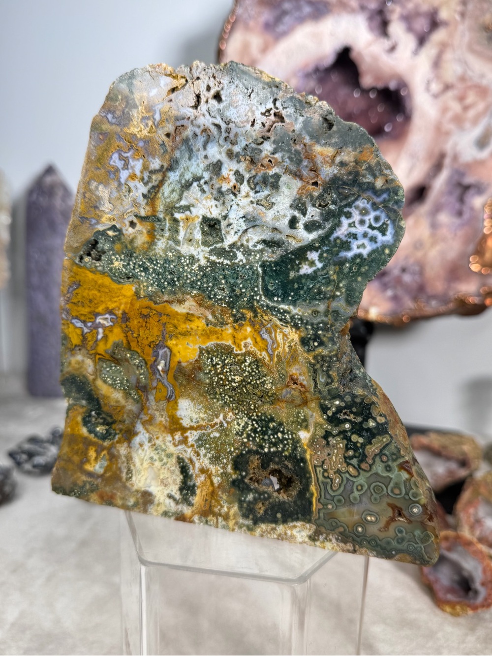 River Jasper Free Standing Slab — Indonesia 6 1/2 x 6” - Picture 4 of 8